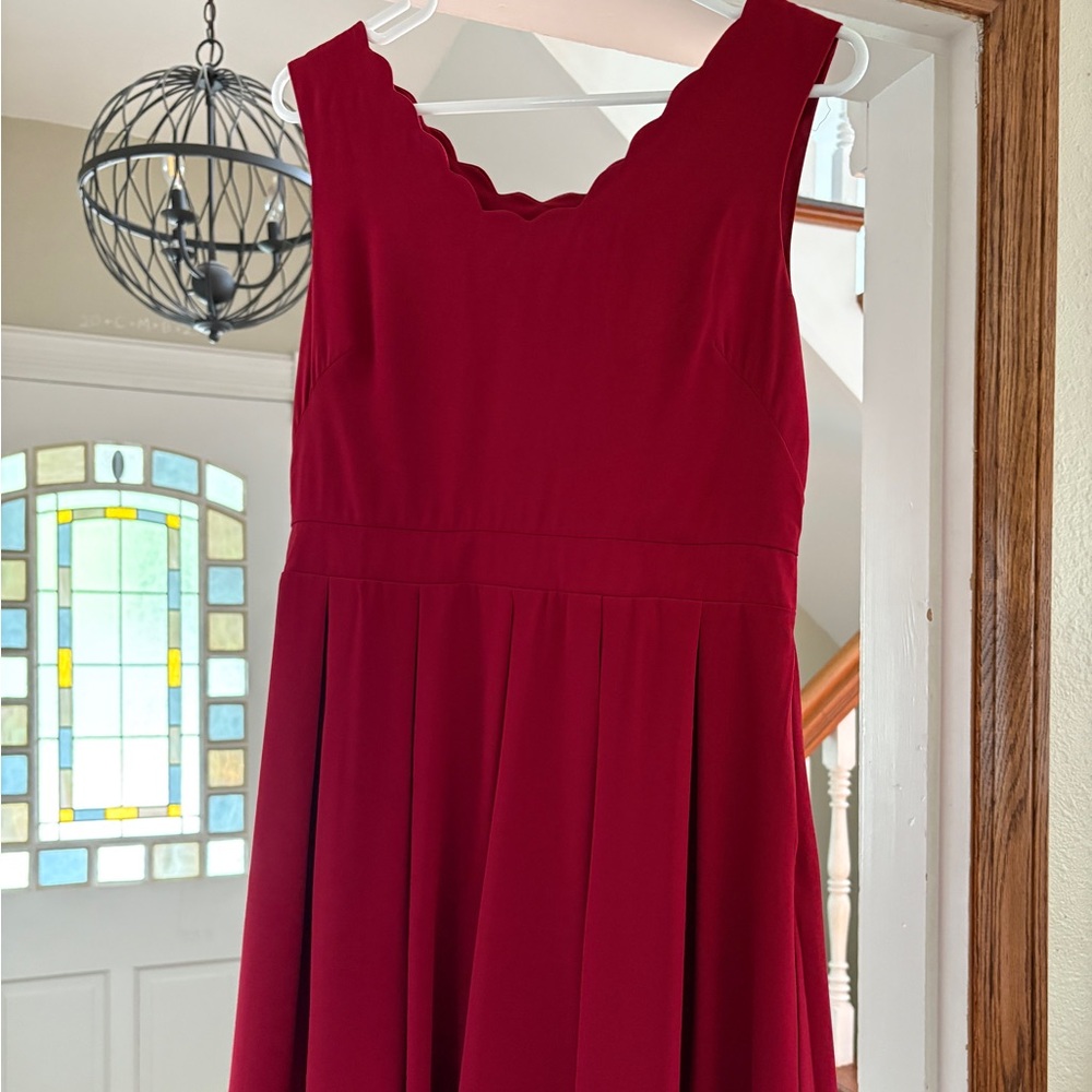 Esley Red Sweetheart Neck A-Line Dress for Weddings